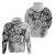 Polynesian Pattern With Plumeria Flowers Hoodie White