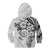 Polynesian Pattern With Plumeria Flowers Kid Hoodie White