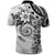 Polynesian Pattern With Plumeria Flowers Polo Shirt White