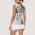 Polynesian Pattern With Plumeria Flowers Women Sleeveless Polo Shirt White