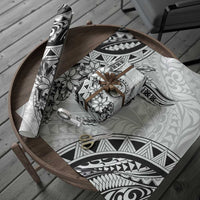 Polynesian Pattern With Plumeria Flowers Wrapping Paper White - Polynesian Pride