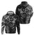 Polynesian Pattern With Plumeria Flowers Hoodie Black