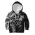 Polynesian Pattern With Plumeria Flowers Kid Hoodie Black