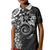 Polynesian Pattern With Plumeria Flowers Kid Polo Shirt Black