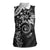 Polynesian Pattern With Plumeria Flowers Women Sleeveless Polo Shirt Black