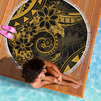 Polynesian Sunset Plumeria Beach Blanket Gold Polynesian Tattoo