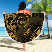 Polynesian Sunset Plumeria Beach Blanket Gold Polynesian Tattoo