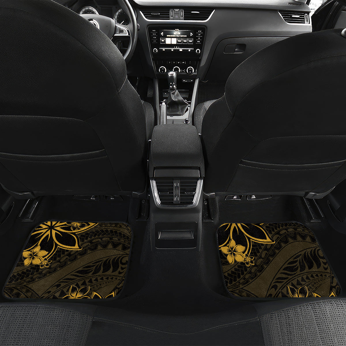 Polynesian Sunset Plumeria Car Mats Gold Polynesian Tattoo