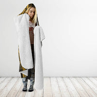 Polynesian Sunset Plumeria Hooded Blanket Gold Polynesian Tattoo
