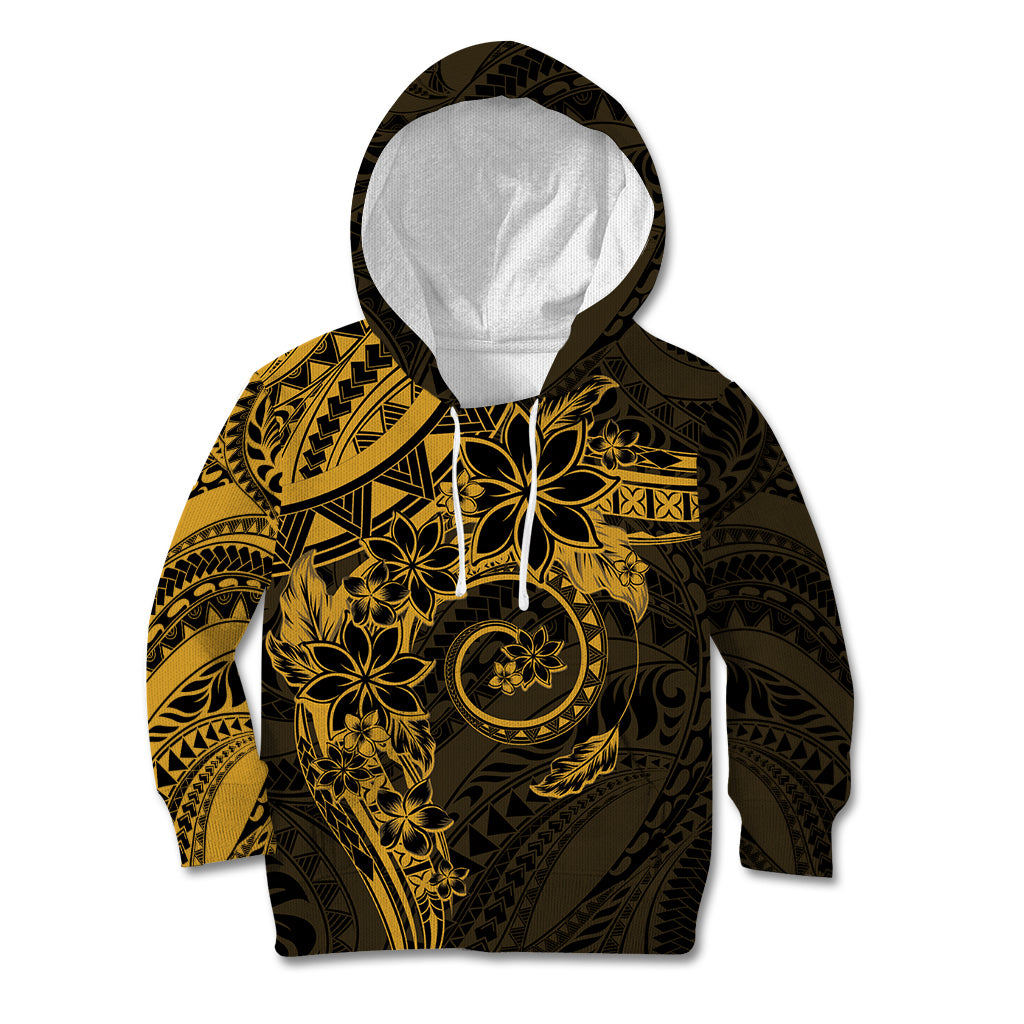 Polynesian Sunset Plumeria Kid Hoodie Gold Polynesian Tattoo LT05 Hoodie Gold - Polynesian Pride