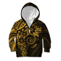Polynesian Sunset Plumeria Kid Hoodie Gold Polynesian Tattoo