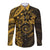 Polynesian Sunset Plumeria Long Sleeve Button Shirt Gold Polynesian Tattoo