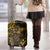 Polynesian Sunset Plumeria Luggage Cover Gold Polynesian Tattoo