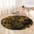 Polynesian Sunset Plumeria Round Carpet Gold Polynesian Tattoo