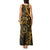 Polynesian Sunset Plumeria Tank Maxi Dress Gold Polynesian Tattoo