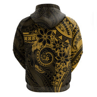 Polynesian Sunset Plumeria Zip Hoodie Gold Polynesian Tattoo LT05 - Polynesian Pride