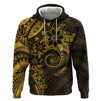 Polynesian Sunset Plumeria Zip Hoodie Gold Polynesian Tattoo LT05 Pullover Hoodie Gold - Polynesian Pride
