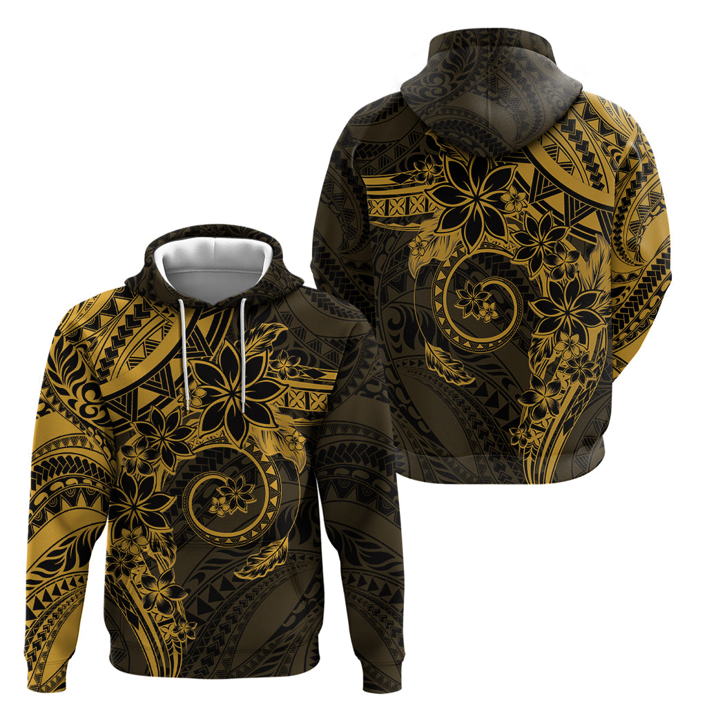 Polynesian Sunset Plumeria Zip Hoodie Gold Polynesian Tattoo LT05 - Polynesian Pride