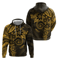 Polynesian Sunset Plumeria Zip Hoodie Gold Polynesian Tattoo LT05 - Polynesian Pride