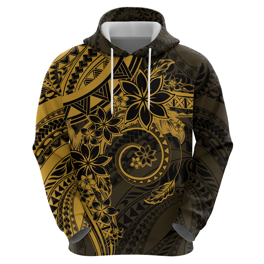 Polynesian Sunset Plumeria Zip Hoodie Gold Polynesian Tattoo LT05 - Polynesian Pride