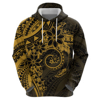 Polynesian Sunset Plumeria Zip Hoodie Gold Polynesian Tattoo LT05 - Polynesian Pride