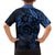 Polynesian Sunset Plumeria Family Matching Off Shoulder Short Dress and Hawaiian Shirt Navy Polynesian Tattoo