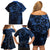 Polynesian Sunset Plumeria Family Matching Off Shoulder Short Dress and Hawaiian Shirt Navy Polynesian Tattoo