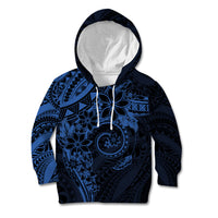 Polynesian Sunset Plumeria Kid Hoodie Navy Polynesian Tattoo