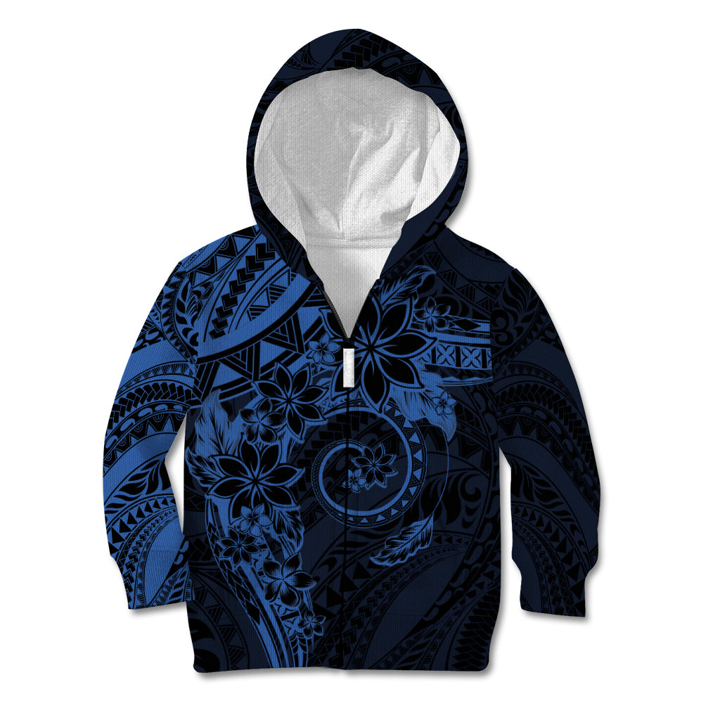 Polynesian Sunset Plumeria Kid Hoodie Navy Polynesian Tattoo