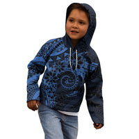 Polynesian Sunset Plumeria Kid Hoodie Navy Polynesian Tattoo