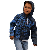 Polynesian Sunset Plumeria Kid Hoodie Navy Polynesian Tattoo