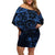 Polynesian Sunset Plumeria Off Shoulder Short Dress Navy Polynesian Tattoo