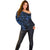 Polynesian Sunset Plumeria Off Shoulder Sweater Navy Polynesian Tattoo