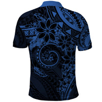 Polynesian Sunset Plumeria Polo Shirt Navy Polynesian Tattoo