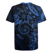 Polynesian Sunset Plumeria Rugby Jersey Navy Polynesian Tattoo