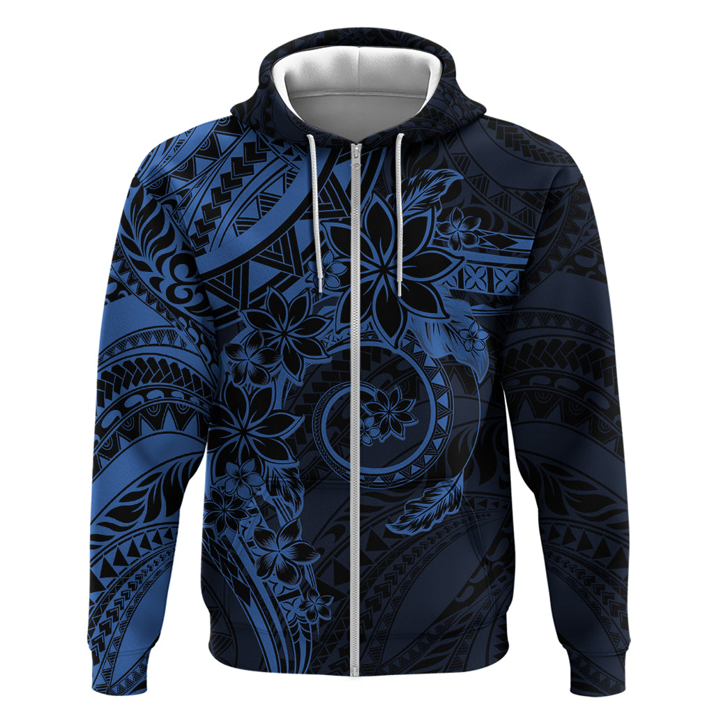 Polynesian Sunset Plumeria Zip Hoodie Navy Polynesian Tattoo LT05 Zip Hoodie Navy - Polynesian Pride