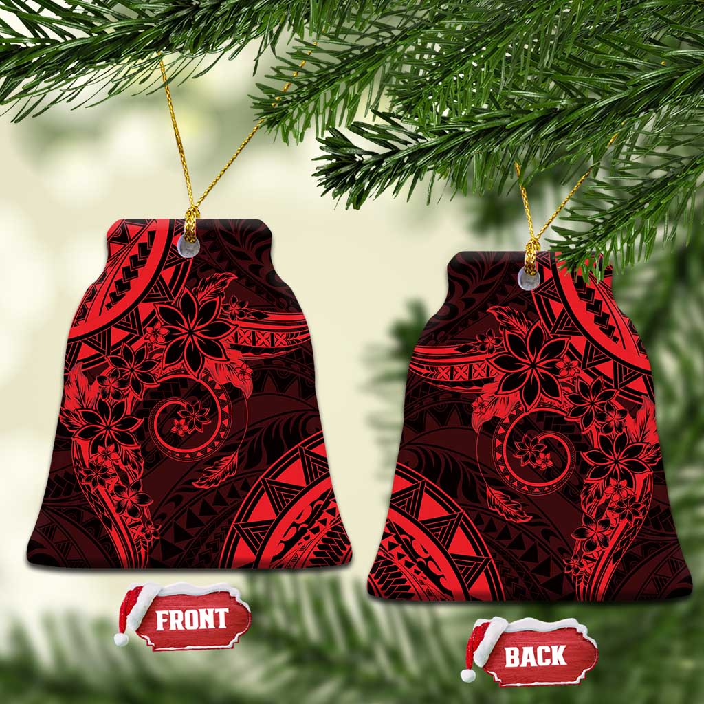 Polynesian Sunset Plumeria Ceramic Ornament Red Polynesian Tattoo