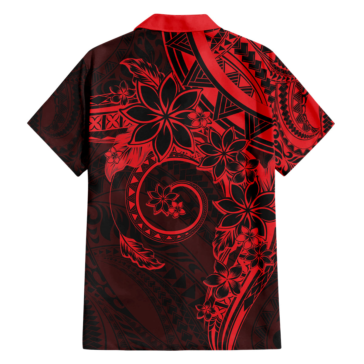 Polynesian Sunset Plumeria Family Matching Puletasi and Hawaiian Shirt Red Polynesian Tattoo