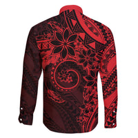 Polynesian Sunset Plumeria Family Matching Puletasi and Hawaiian Shirt Red Polynesian Tattoo