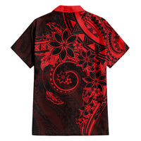Polynesian Sunset Plumeria Family Matching Tank Maxi Dress and Hawaiian Shirt Red Polynesian Tattoo