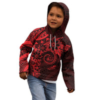 Polynesian Sunset Plumeria Kid Hoodie Red Polynesian Tattoo