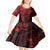 Polynesian Sunset Plumeria Kid Short Sleeve Dress Red Polynesian Tattoo