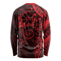 Polynesian Sunset Plumeria Long Sleeve Shirt Red Polynesian Tattoo LT05 - Polynesian Pride