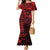 Polynesian Sunset Plumeria Mermaid Dress Red Polynesian Tattoo