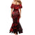 Polynesian Sunset Plumeria Mermaid Dress Red Polynesian Tattoo