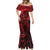 Polynesian Sunset Plumeria Mermaid Dress Red Polynesian Tattoo