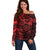 Polynesian Sunset Plumeria Off Shoulder Sweater Red Polynesian Tattoo