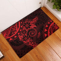 Polynesian Sunset Plumeria Rubber Doormat Red Polynesian Tattoo