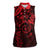 Polynesian Sunset Plumeria Women Sleeveless Polo Shirt Red Polynesian Tattoo