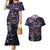 Polynesian Sunset Plumeria Couples Matching Mermaid Dress and Hawaiian Shirt Galaxy Polynesian Tattoo